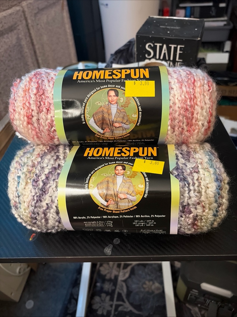 Lion Brand Home Spun Yarn 3 Brand New Skeins! 2- Tudor And 1 Parfait